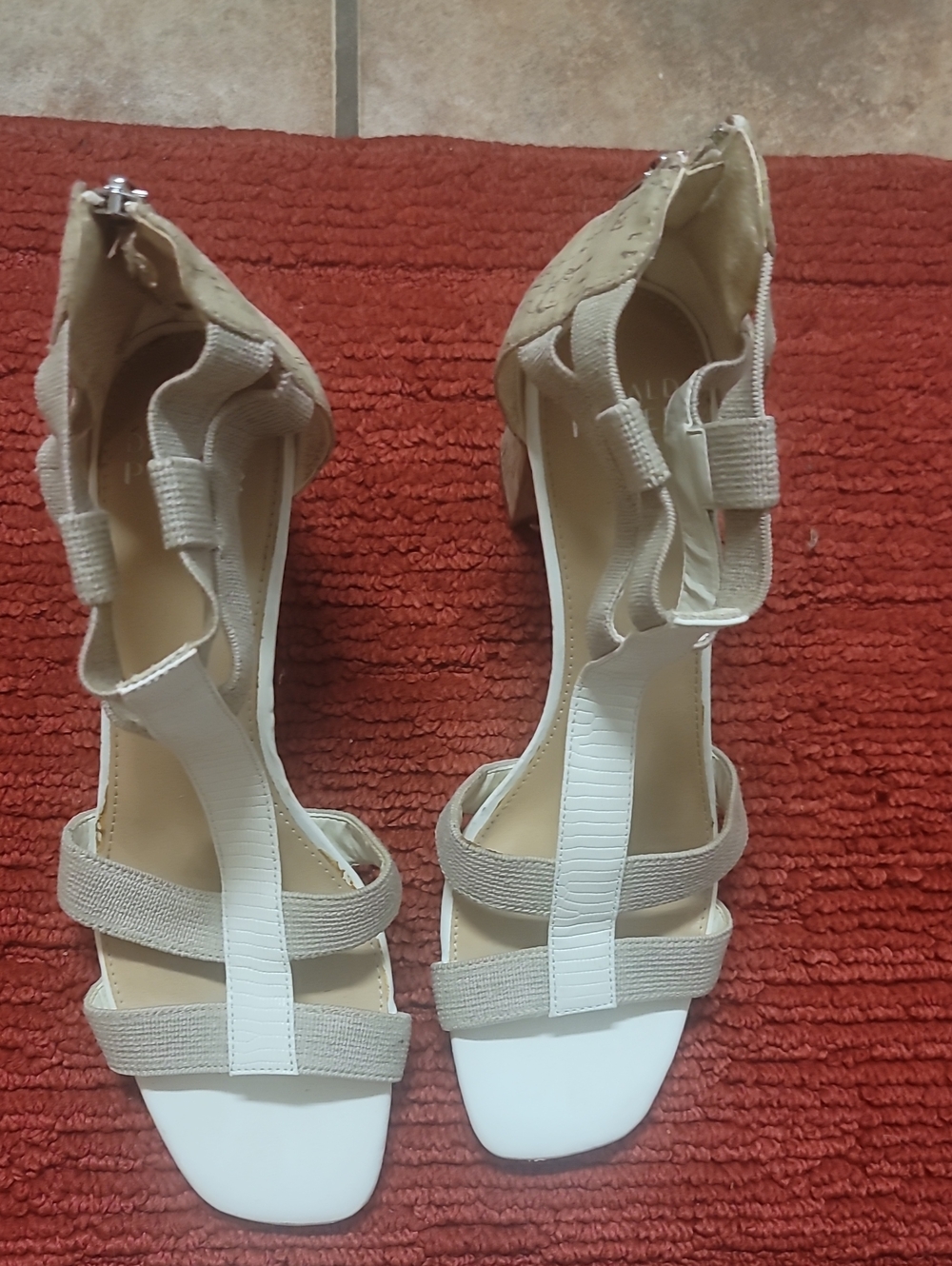 Beige Strappy Women's Heeled Sandals - Neutral Tones